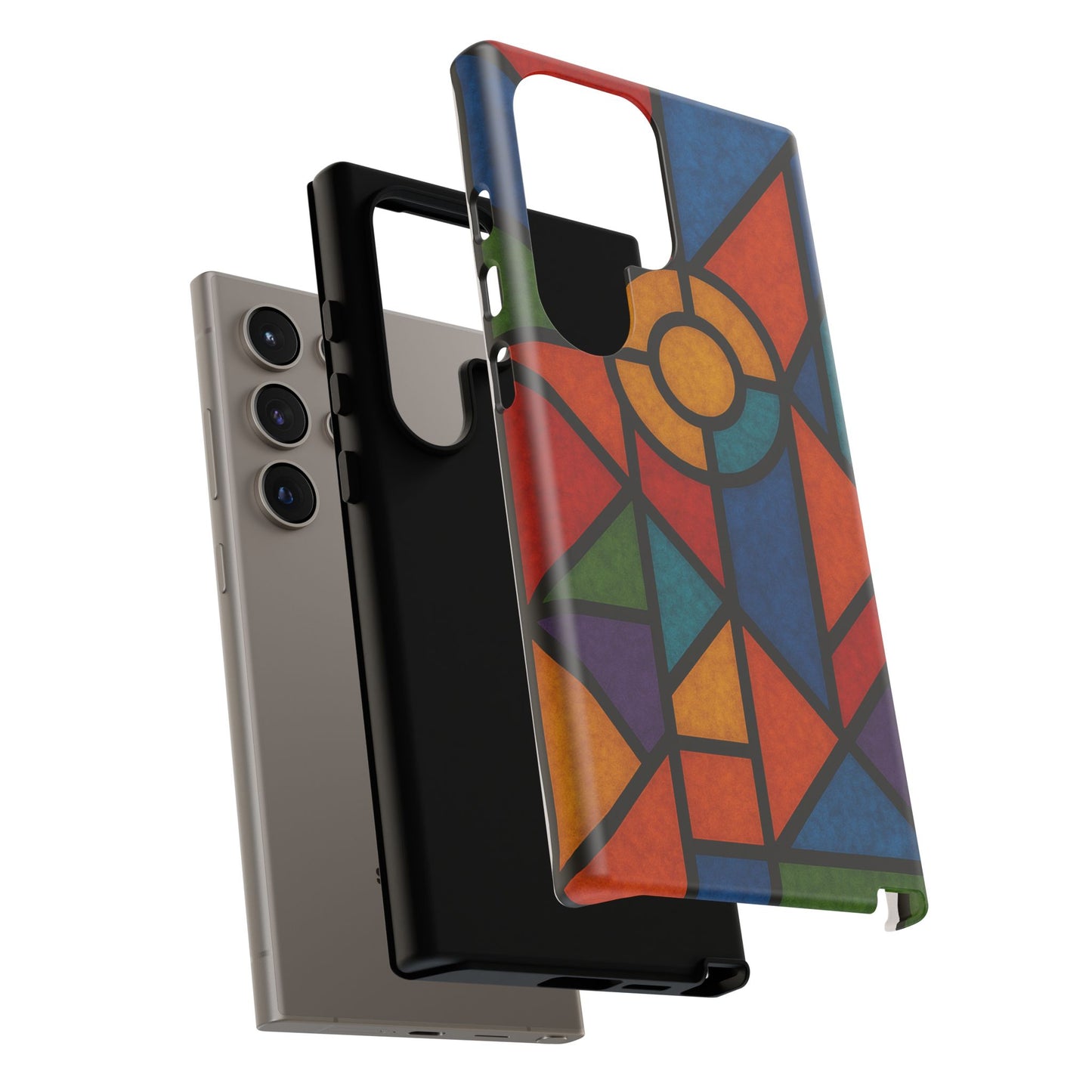 Colorful Stained Glass Phone Case, Artistic Phone Cover, Vibrant Protective Case, Unique Gift for Art Lovers, Stylish Smartphone Accessory