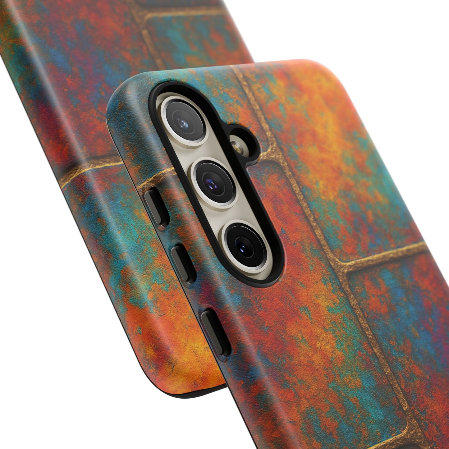 Colorful Textured Phone Case, Vibrant iPhone Cover, Tough Protective Shell, Unique Mobile Accessory, Artisan Phone Protection