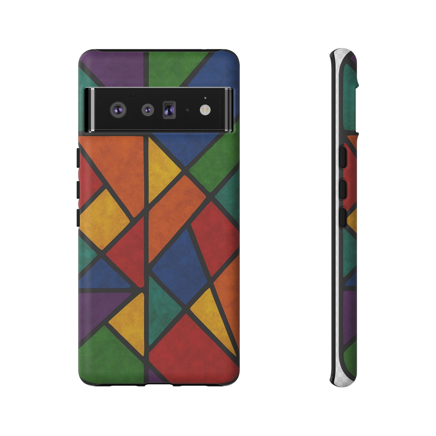 Colorful Phone Case, Stained Glass Pattern, Artistic Phone Cover, Unique Smartphone Protection, Vibrant Gift for All Occasions