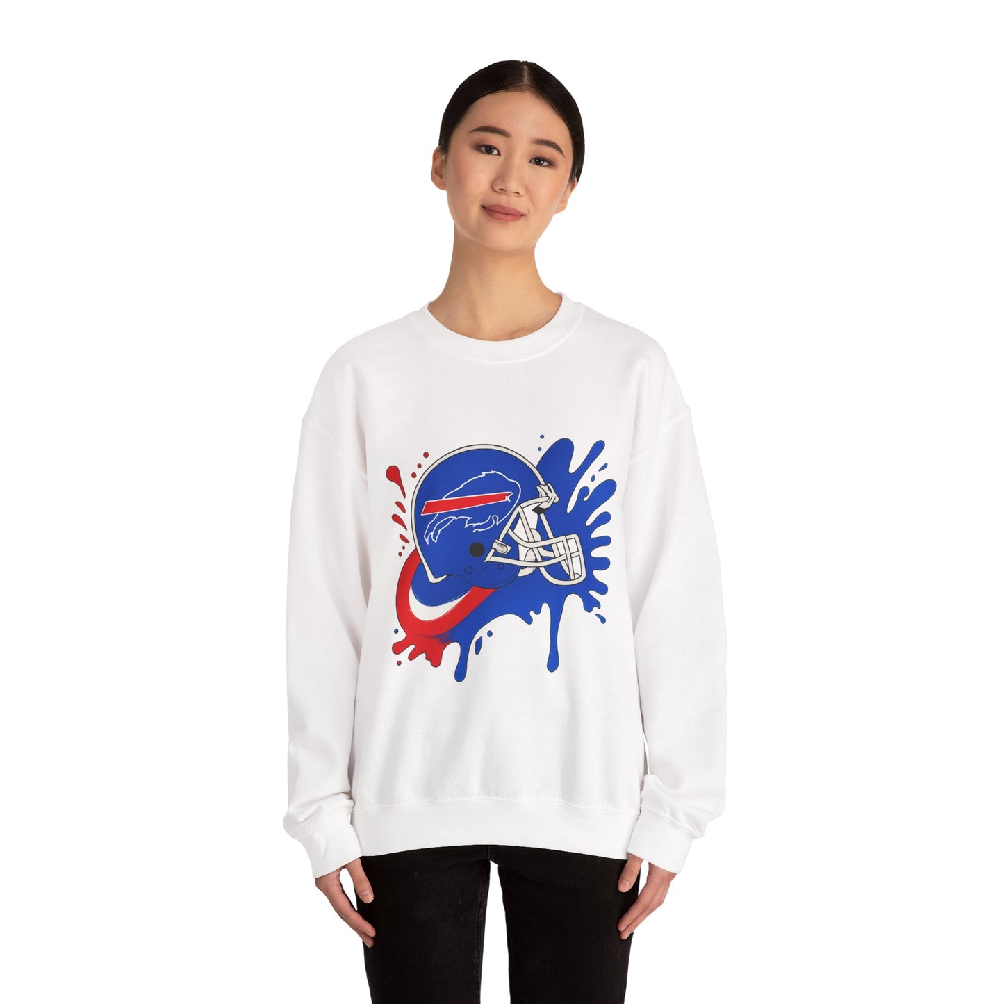 Buffalo Bills Inspired Crewneck Sweatshirt, NFL Fan Gear, Casual Sportswear, Game Day Apparel, Unisex Sweatshirt, Tailgate Clothing