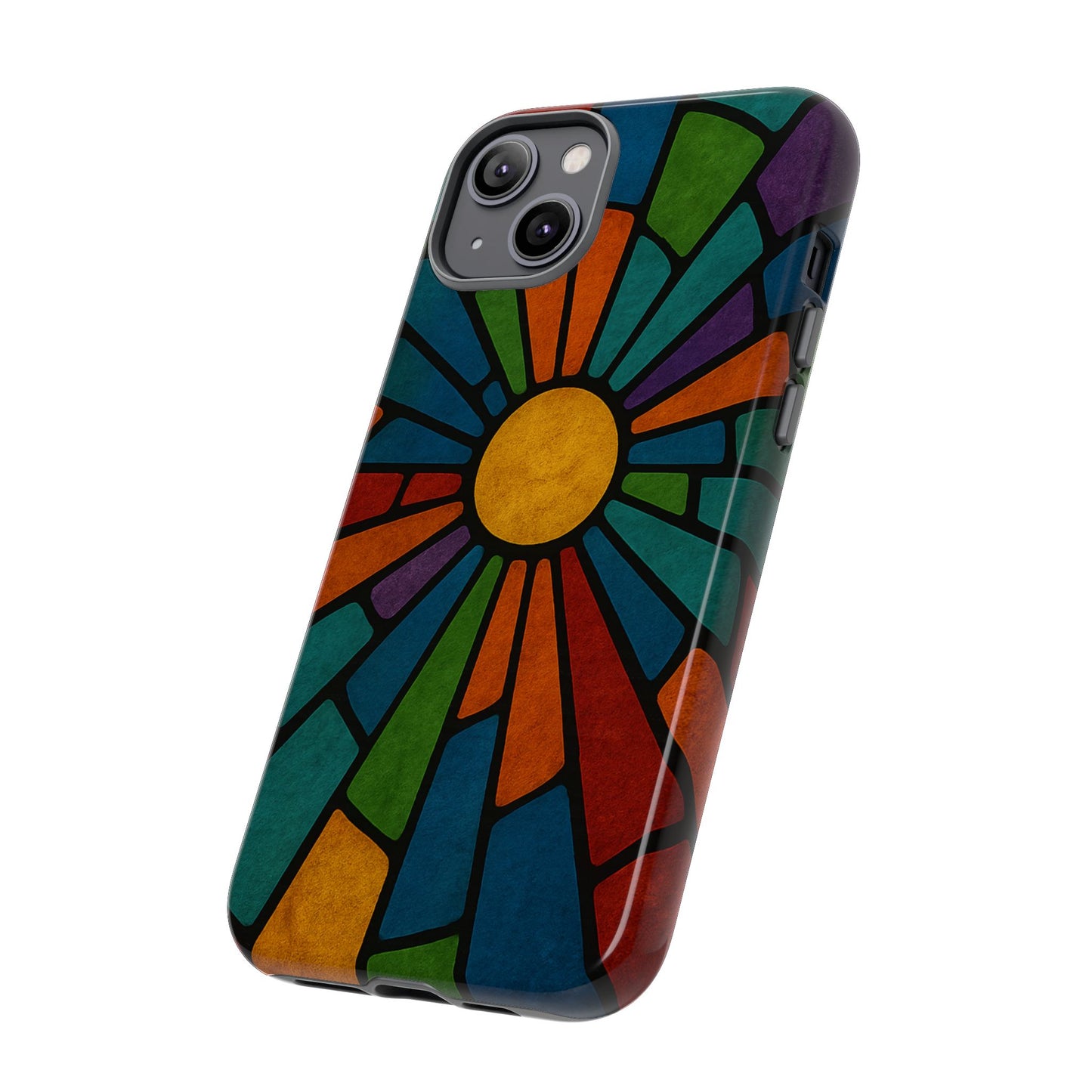 Colorful Stained Glass Phone Case, Tough Cases, Artistic Phone Cover, Vibrant Mobile Accessory, Unique Gift for Art Lovers