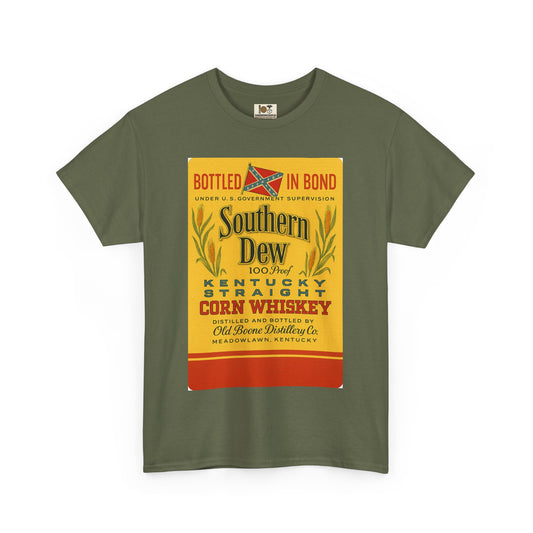 Southern Dew Whiskey Graphic Tee, Vintage Style T-Shirt, Southern Charm Apparel, Gift for Him, Casual Style, Unisex Cotton Tee