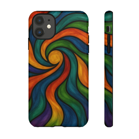 Colorful Swirl Phone Case | Tough Cases, Vibrant Design, Gift for Art Lovers, Funky Case, Unique Phone Accessories
