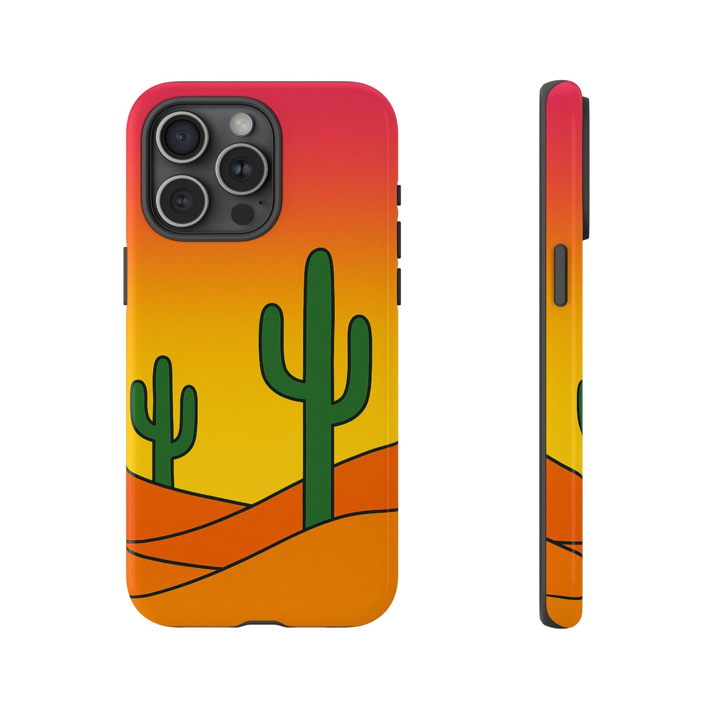 Desert Vibes Phone Case, Tough Cases, Cactus Design, Colorful Phone Cover, Summer Aesthetic, Unique Gift Idea
