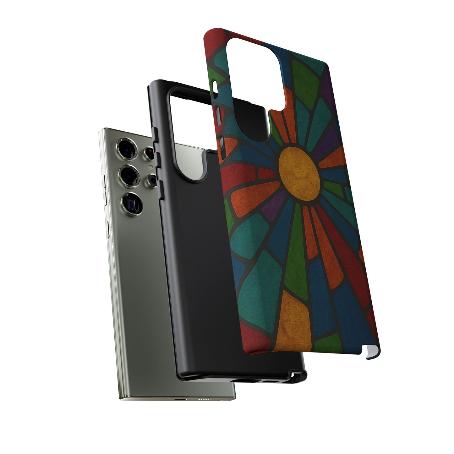 Colorful Stained Glass Phone Case, Tough Cases, Artistic Phone Cover, Vibrant Mobile Accessory, Unique Gift for Art Lovers