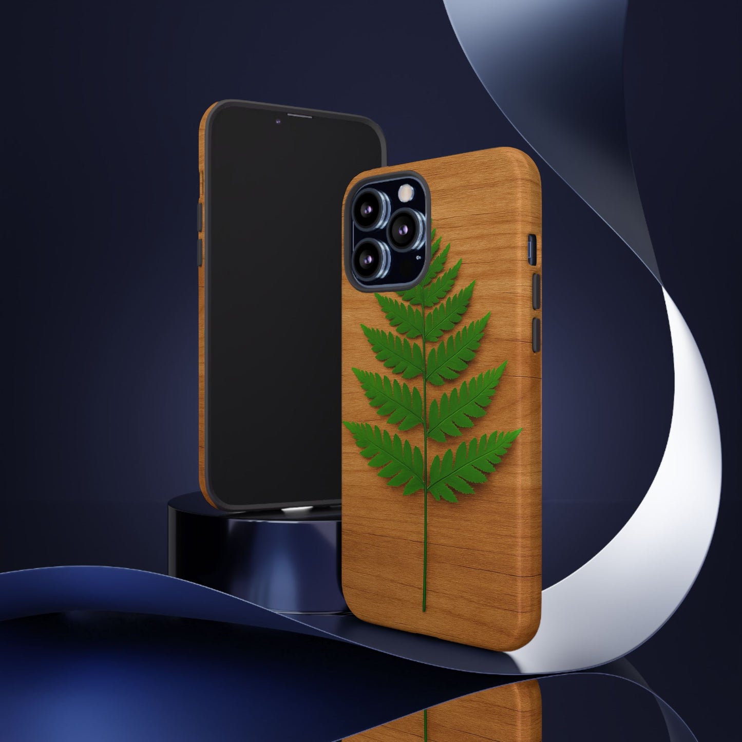 Wooden Fern Phone Case - Eco-Friendly Tough Cases for Nature Lovers, Unique Gift, Customizable Design, Nature-Themed Accessories