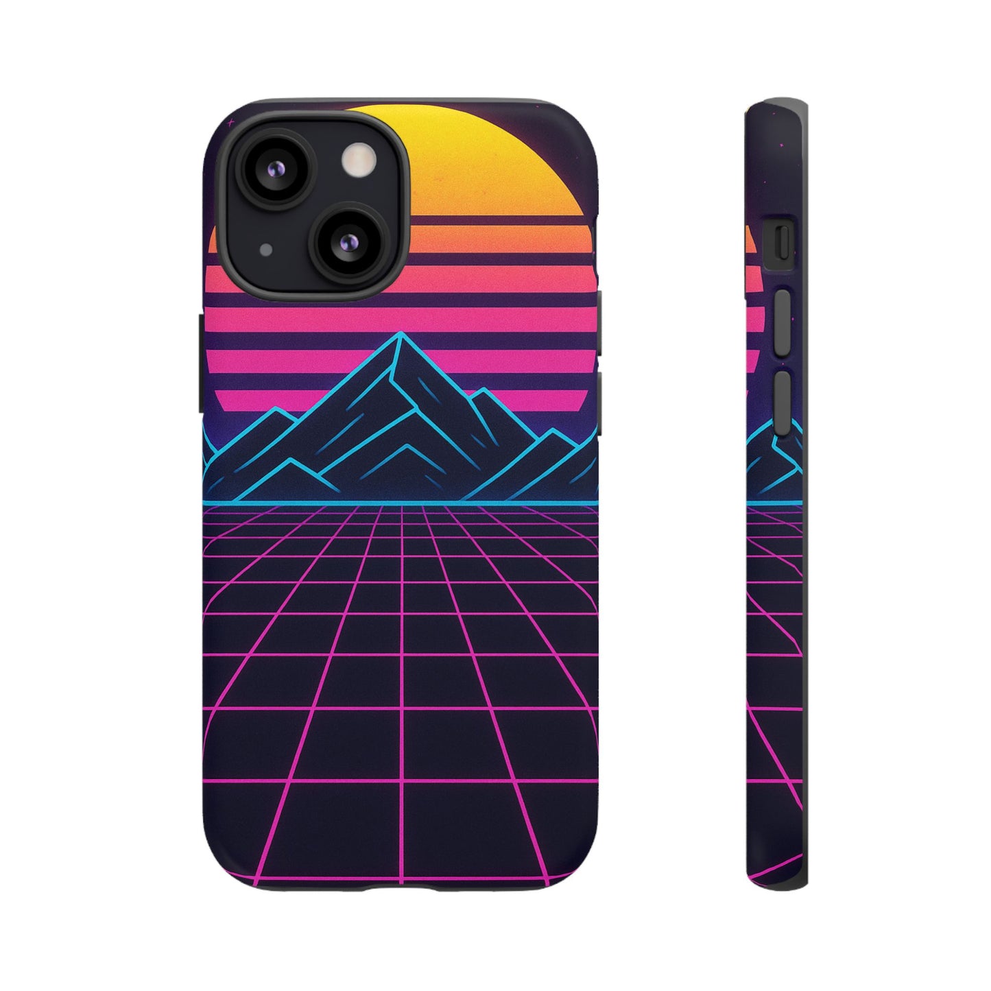 Retro Sunset Phone Case, Vintage Neon Case, 80s Aesthetic Cover, Gift for Tech Lovers, Unique Phone Accessories