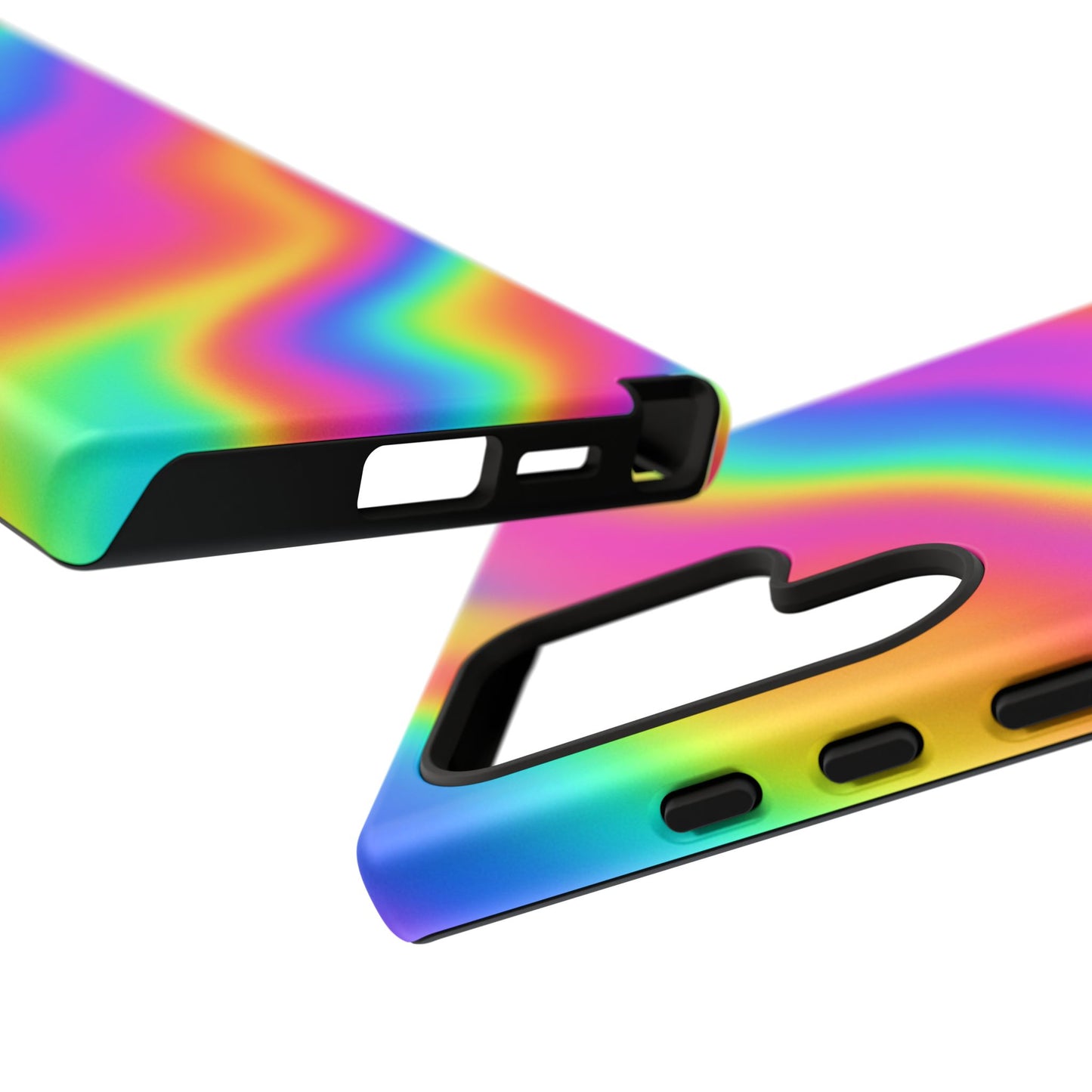Rainbow Wavy Phone Case - Colorful Tough Cases for Stylish Protection, LGBTQ+ Pride Gift, Trendy Phone Accessory, Birthday, Holiday Present