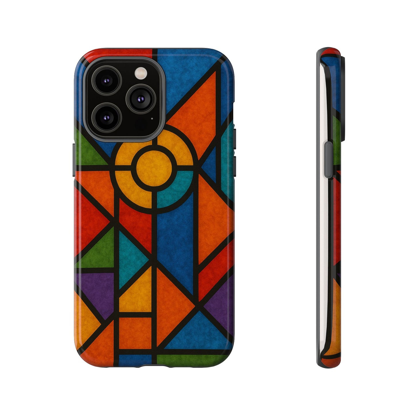 Colorful Stained Glass Phone Case, Artistic Phone Cover, Vibrant Protective Case, Unique Gift for Art Lovers, Stylish Smartphone Accessory