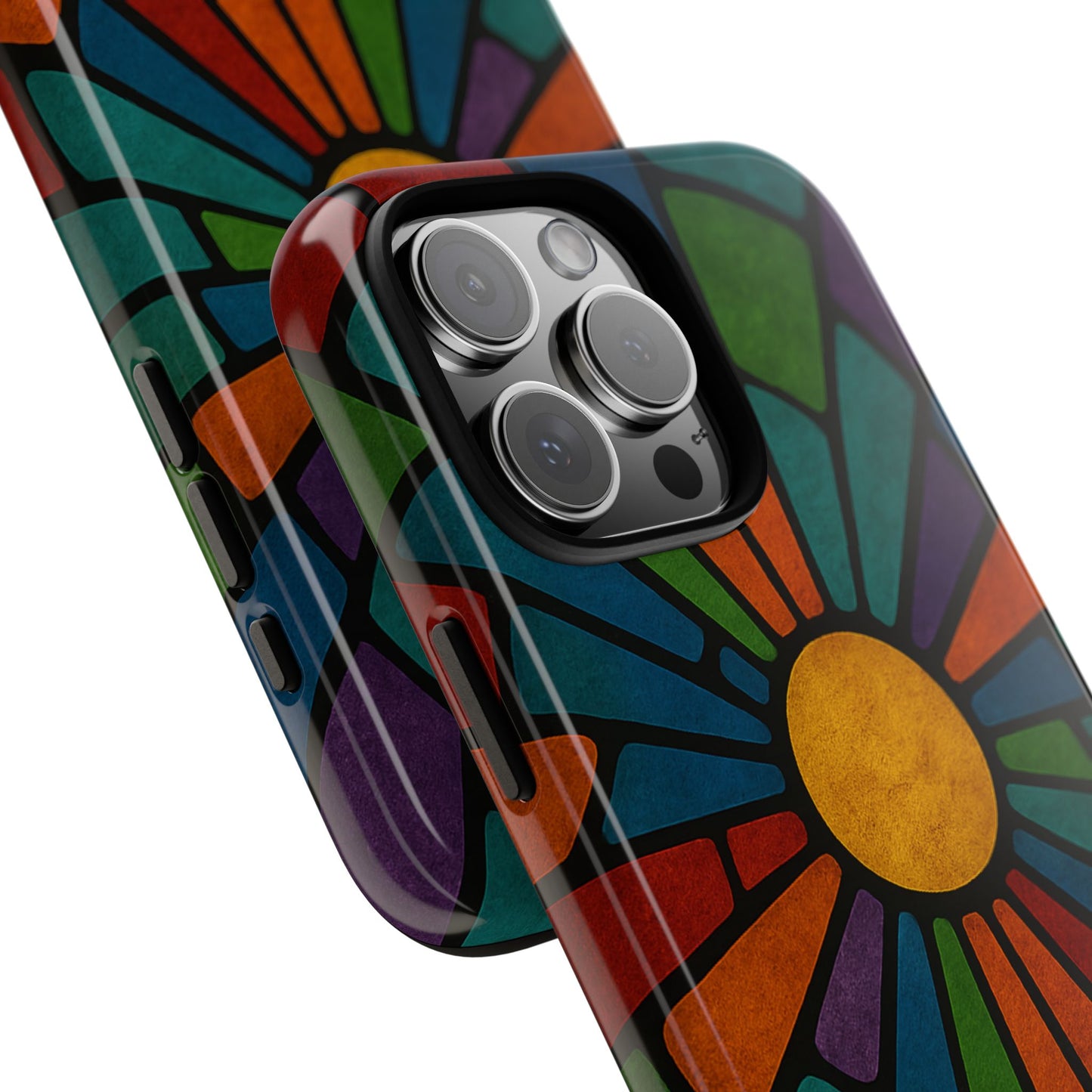 Colorful Stained Glass Phone Case, Tough Cases, Artistic Phone Cover, Vibrant Mobile Accessory, Unique Gift for Art Lovers