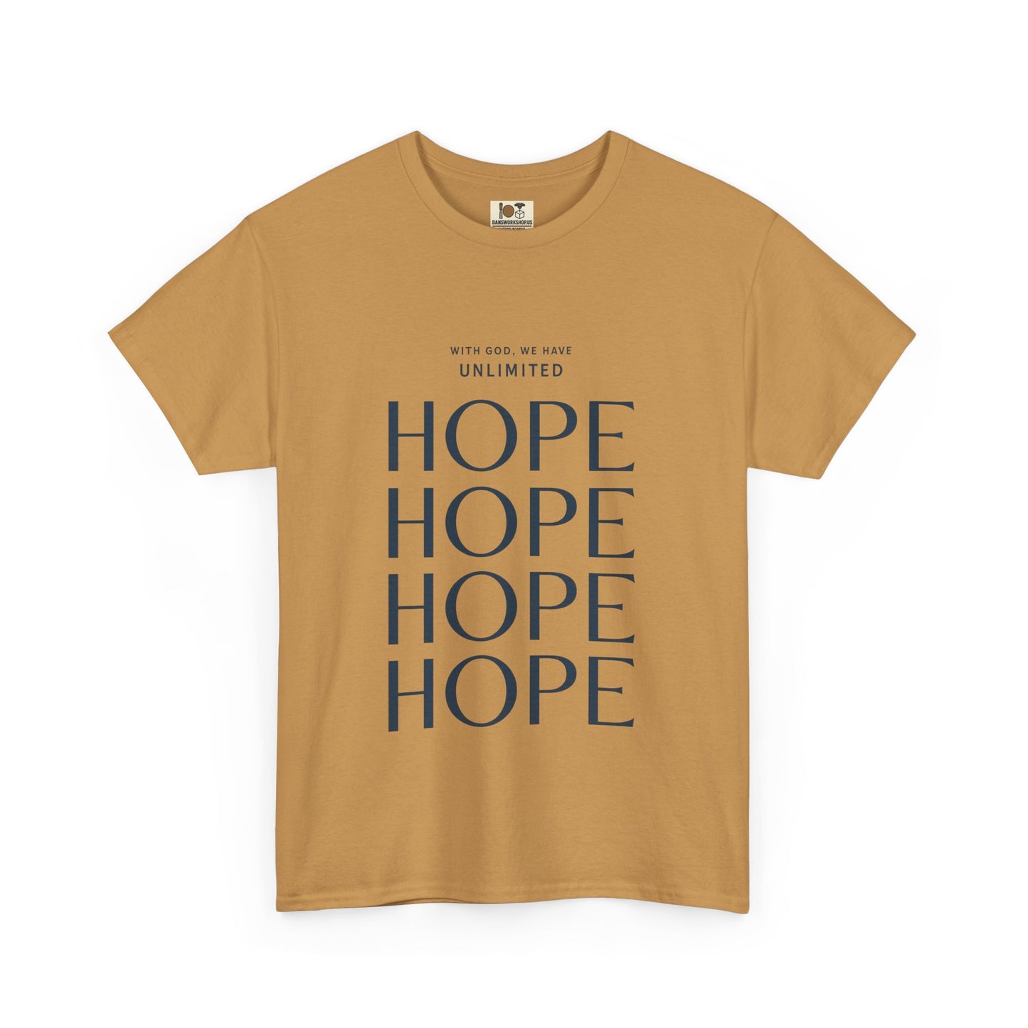 Unisex Heavy Cotton Tee: 'HOPE' Motivational T-Shirt, Gift for Inspiration, Casual Wear, Fundraiser Apparel, Positive Vibes