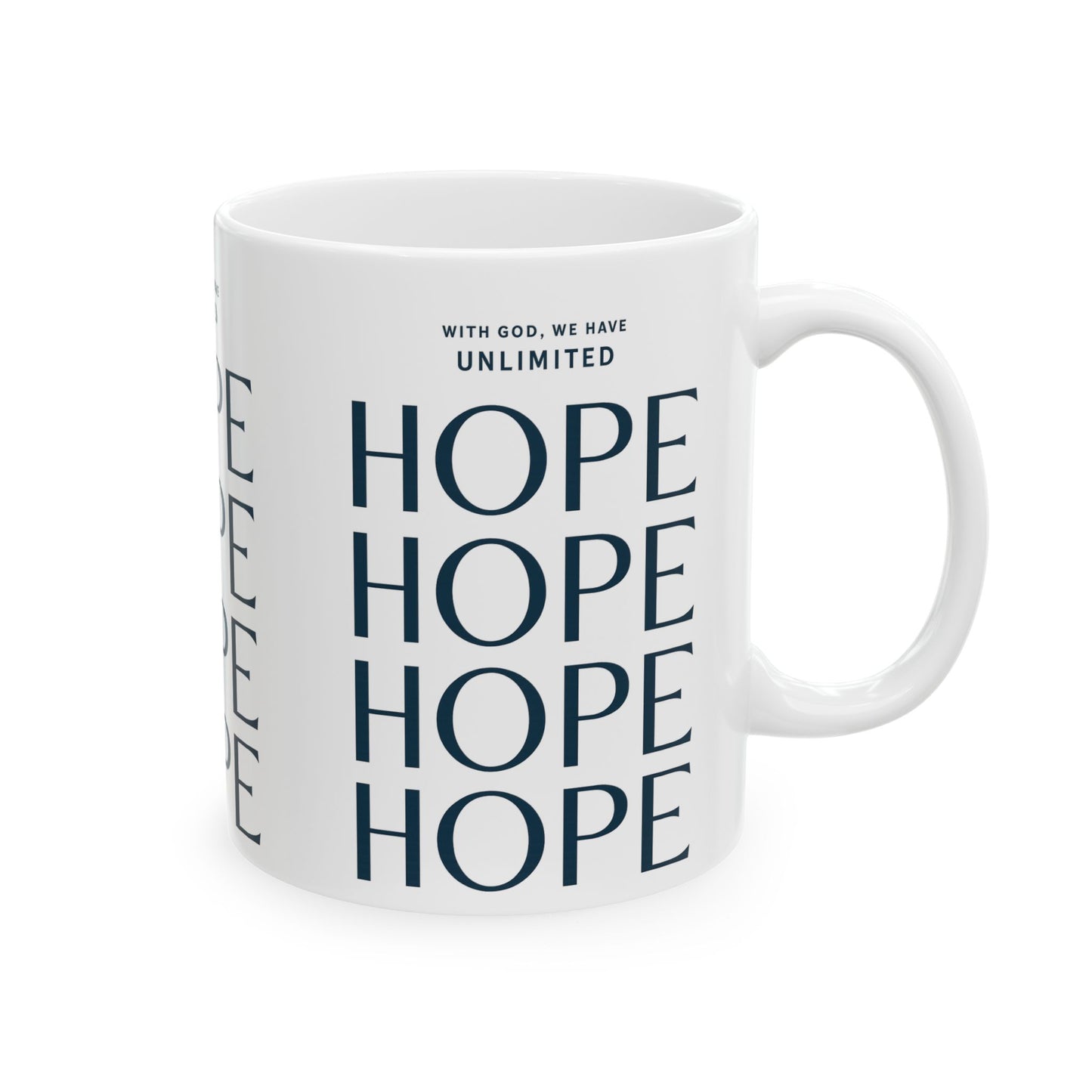 Inspirational Ceramic Mug - Unlimited Hope, Motivational Coffee Cup, Gift for Friends, Faith Mug, Home Decor, Empowering Drinkware
