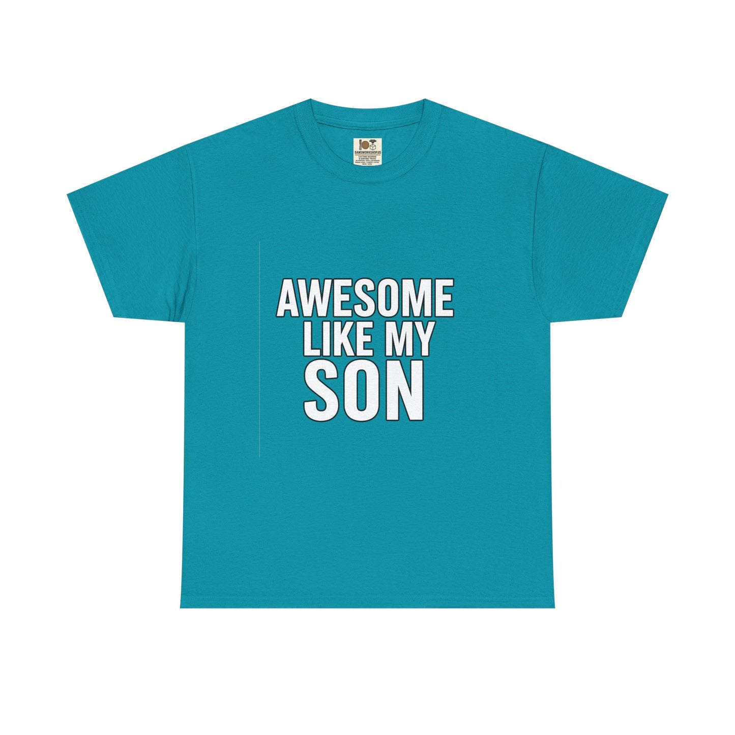 Awesome Like My Son Unisex Heavy Cotton Tee - Gift for Parents, Funny T-Shirt, Dad Tee, Family Pride, Everyday Wear