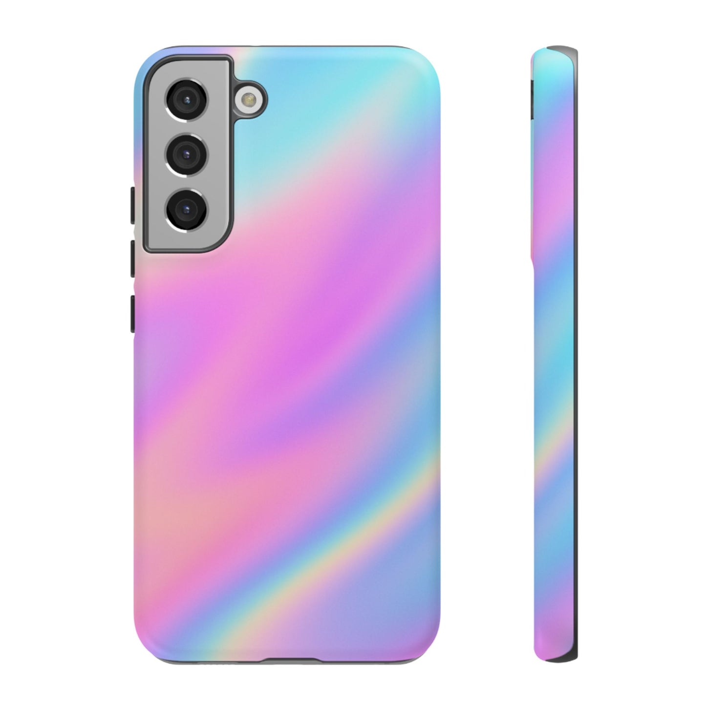 Colorful Holographic Phone Case, Tough Cases for iPhone, Trendy Phone Cover, Unique Gift for Her, Pastel Phone Accessory