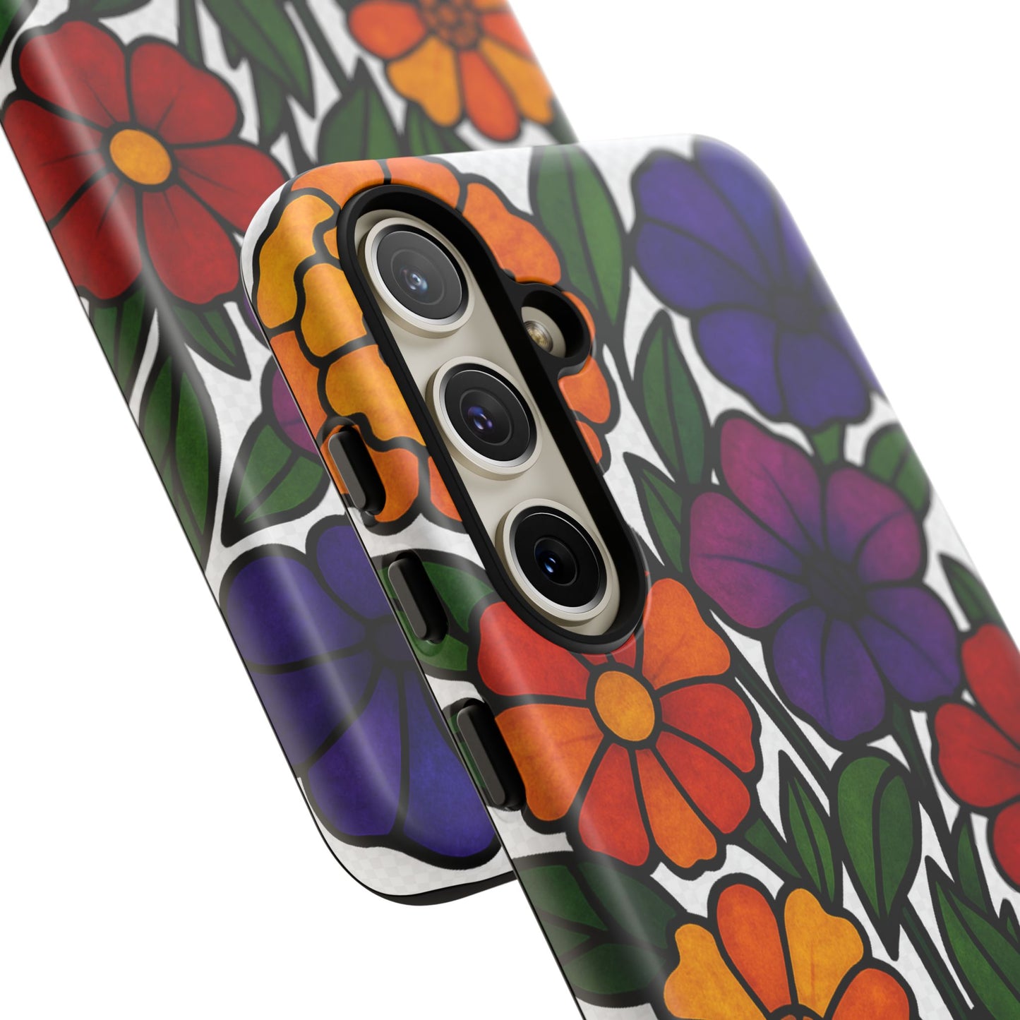 Floral Phone Case, Tough Cases with Colorful Flower Design, Gift for Flower Lovers, Summer Accessories, Trendy Phone Cover