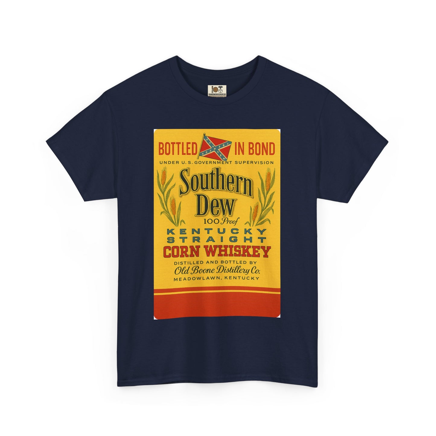 Southern Dew Whiskey Graphic Tee, Vintage Style T-Shirt, Southern Charm Apparel, Gift for Him, Casual Style, Unisex Cotton Tee