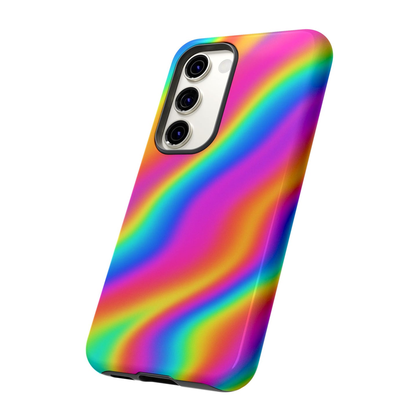 Rainbow Wavy Phone Case - Colorful Tough Cases for Stylish Protection, LGBTQ+ Pride Gift, Trendy Phone Accessory, Birthday, Holiday Present