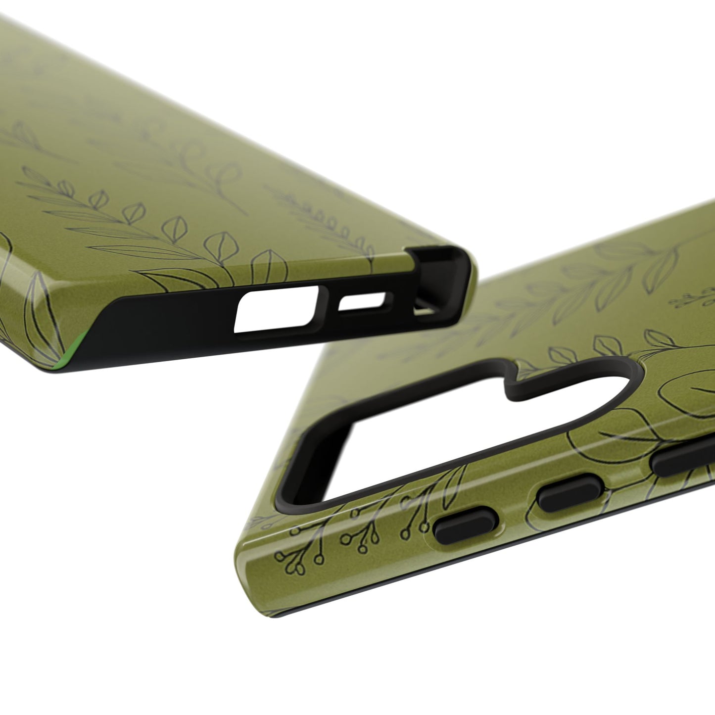 Stylish Phone Case, Botanical Design, Tough Phone Cover, Green Floral Case, Nature Inspired Gift, Eco-Friendly Accessory