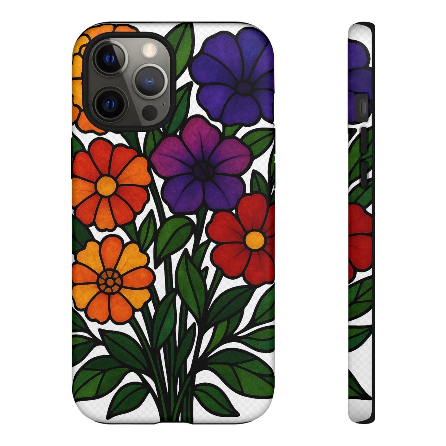 Floral Phone Case, Tough Cases with Colorful Flower Design, Gift for Flower Lovers, Summer Accessories, Trendy Phone Cover