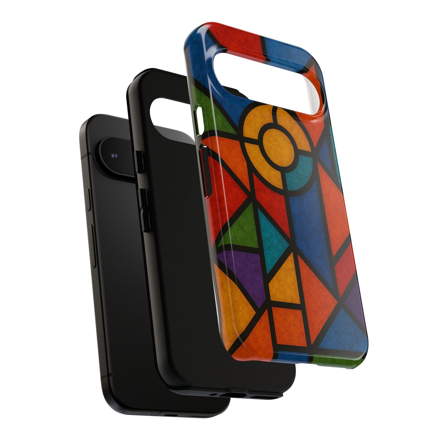 Colorful Stained Glass Phone Case, Artistic Phone Cover, Vibrant Protective Case, Unique Gift for Art Lovers, Stylish Smartphone Accessory