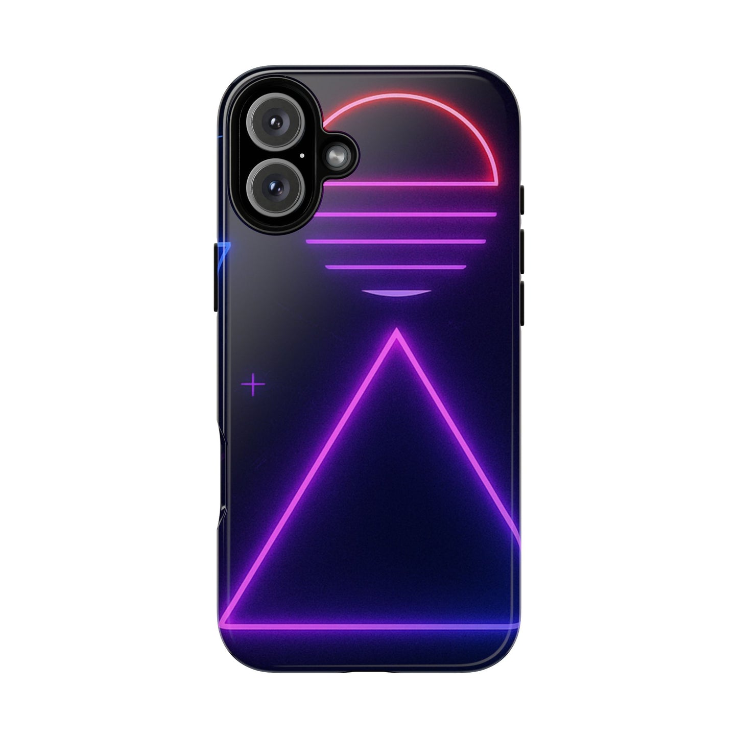 Retro Neon Phone Case, Tough Cases for iPhone, 80s Aesthetic Phone Cover, Abstract Neon Design, Gift for Tech Lovers