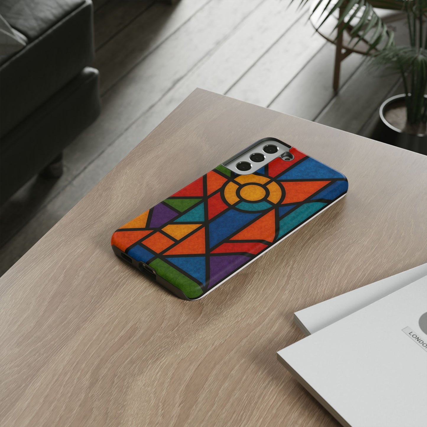 Colorful Stained Glass Phone Case, Artistic Phone Cover, Vibrant Protective Case, Unique Gift for Art Lovers, Stylish Smartphone Accessory