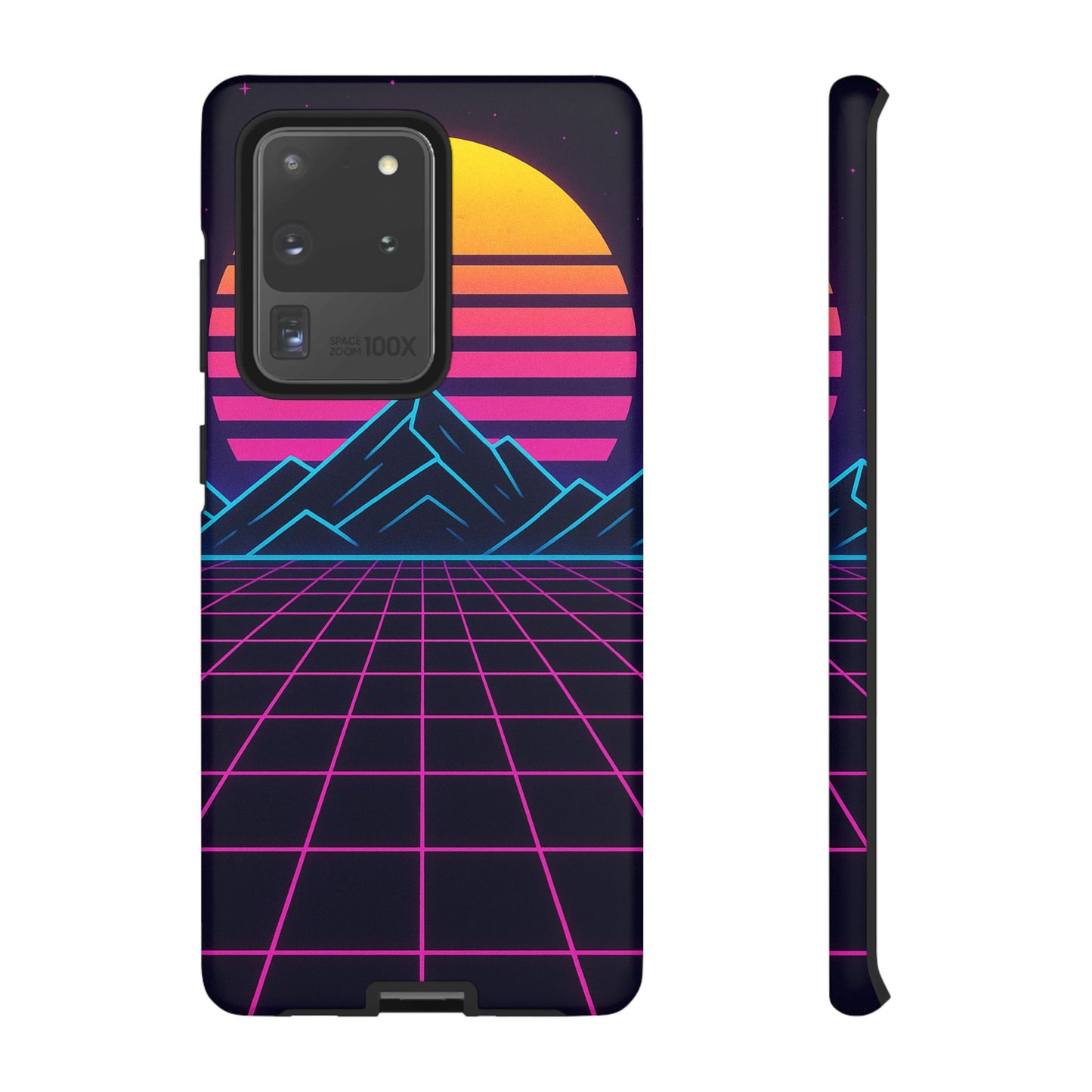 Retro Sunset Phone Case, Vintage Neon Case, 80s Aesthetic Cover, Gift for Tech Lovers, Unique Phone Accessories