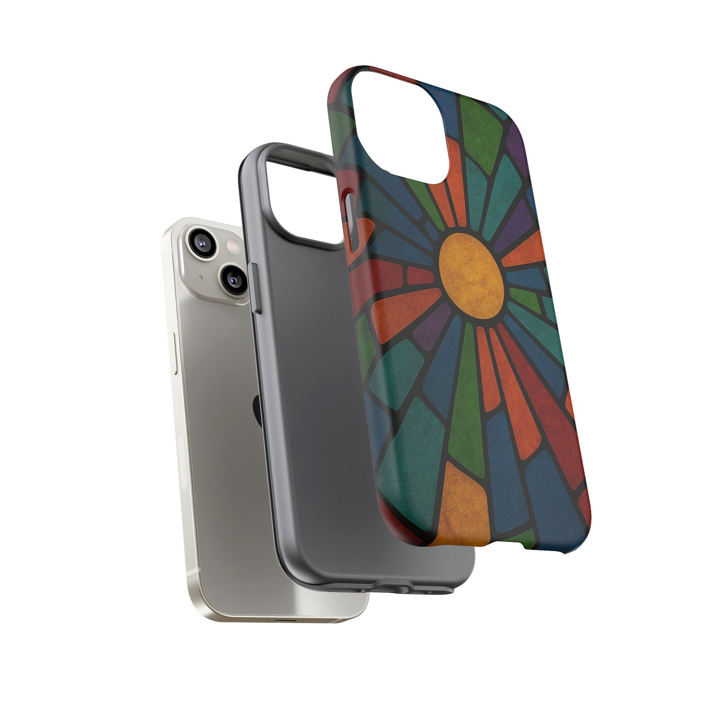 Colorful Stained Glass Phone Case, Tough Cases, Artistic Phone Cover, Vibrant Mobile Accessory, Unique Gift for Art Lovers
