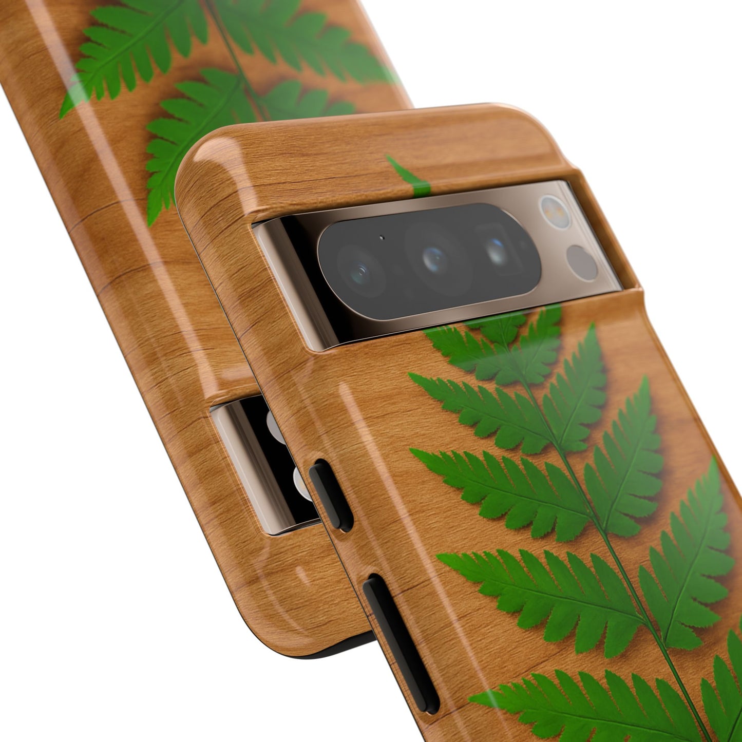Wooden Fern Phone Case - Eco-Friendly Tough Cases for Nature Lovers, Unique Gift, Customizable Design, Nature-Themed Accessories