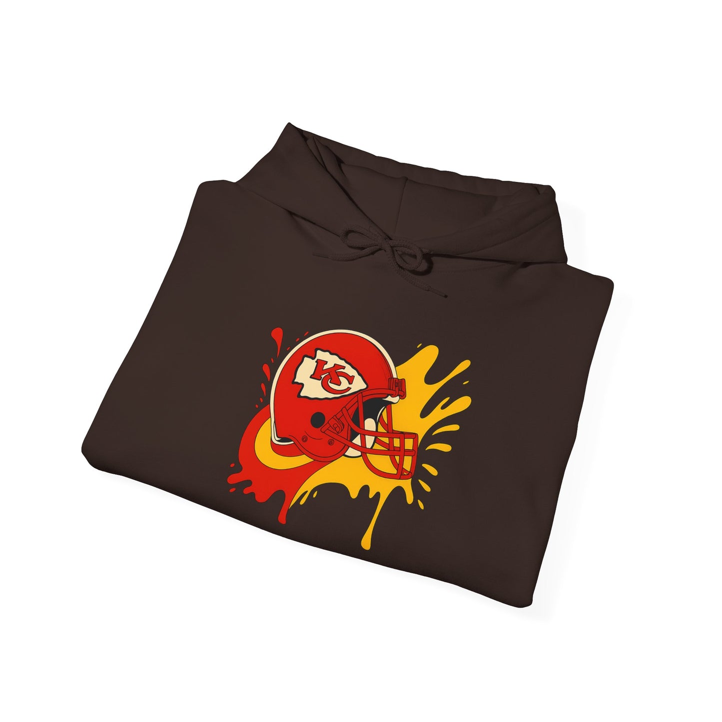 Sporty Graffiti Hoodie for Chiefs Fans, Versatile Streetwear, Perfect Gift for Game Day, Fashionable Fall Layer, Unisex Heavy Blend