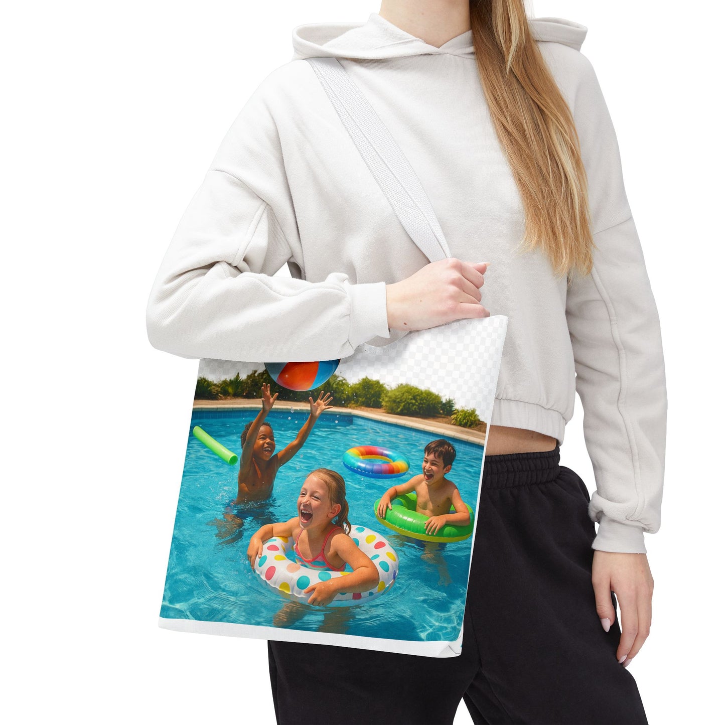 Fun Summer Tote Bag, Beach Bag, Poolside Accessory, Vacation Tote, Kids Swimming Tote, Colorful Pool Party Bag