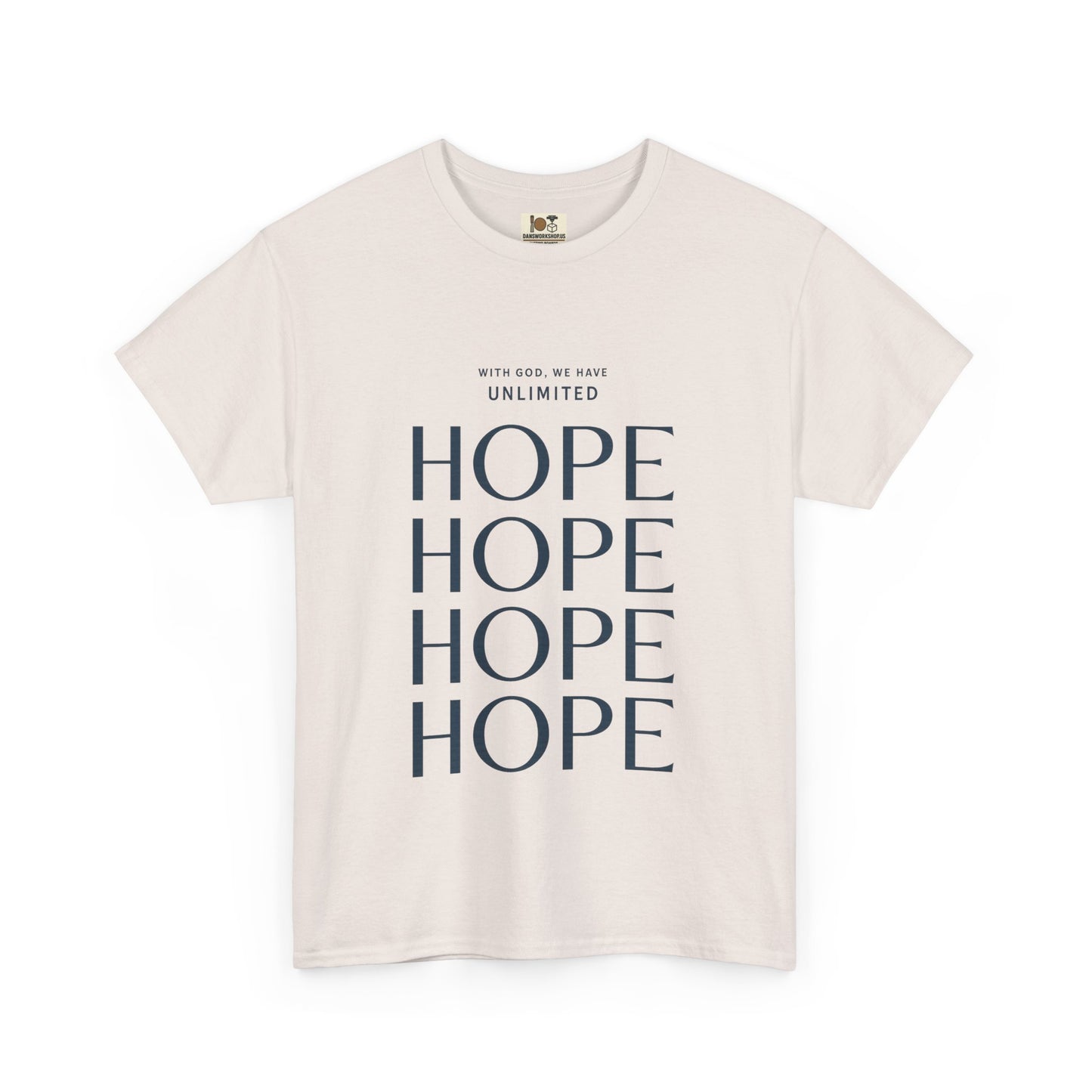 Unisex Heavy Cotton Tee: 'HOPE' Motivational T-Shirt, Gift for Inspiration, Casual Wear, Fundraiser Apparel, Positive Vibes