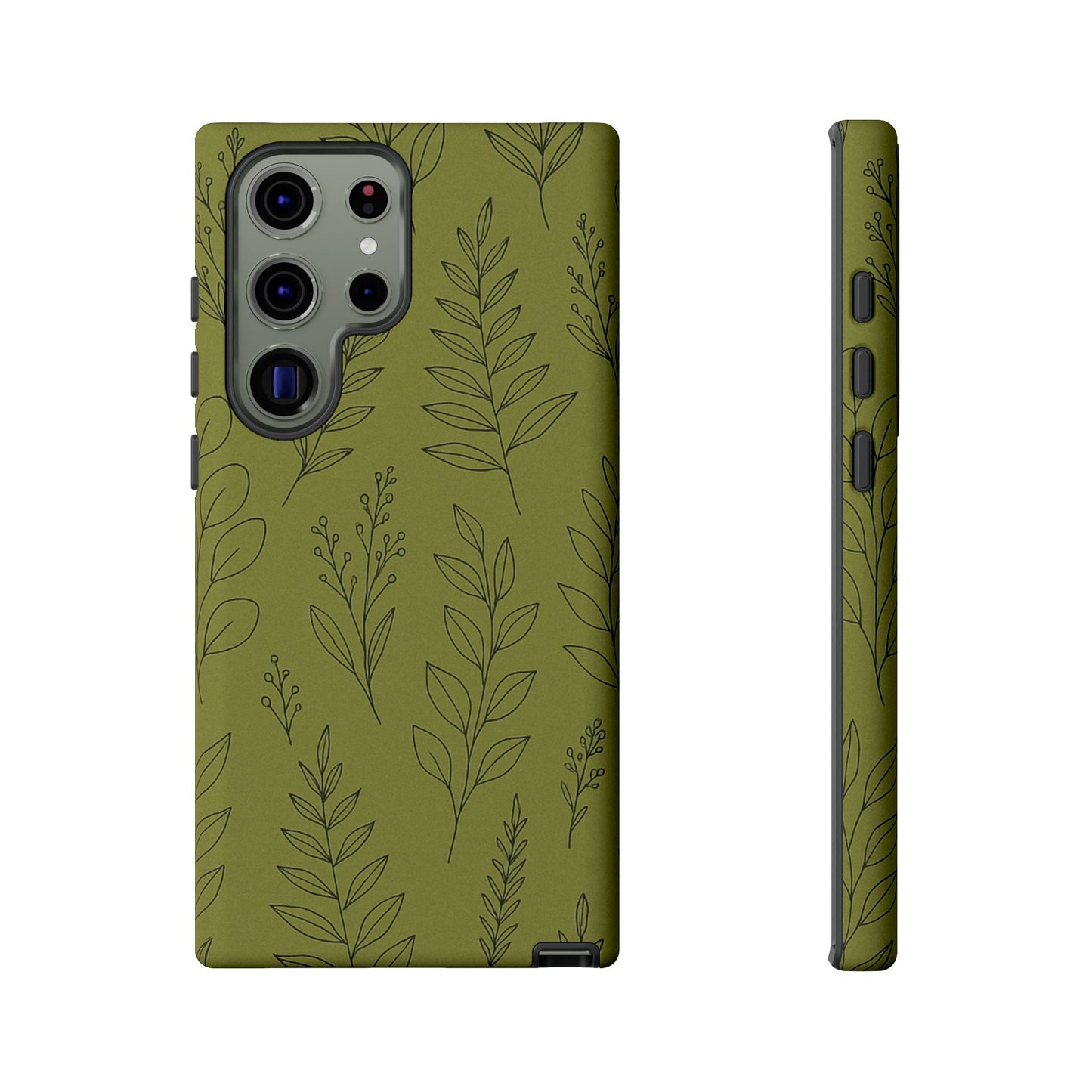 Stylish Phone Case, Botanical Design, Tough Phone Cover, Green Floral Case, Nature Inspired Gift, Eco-Friendly Accessory