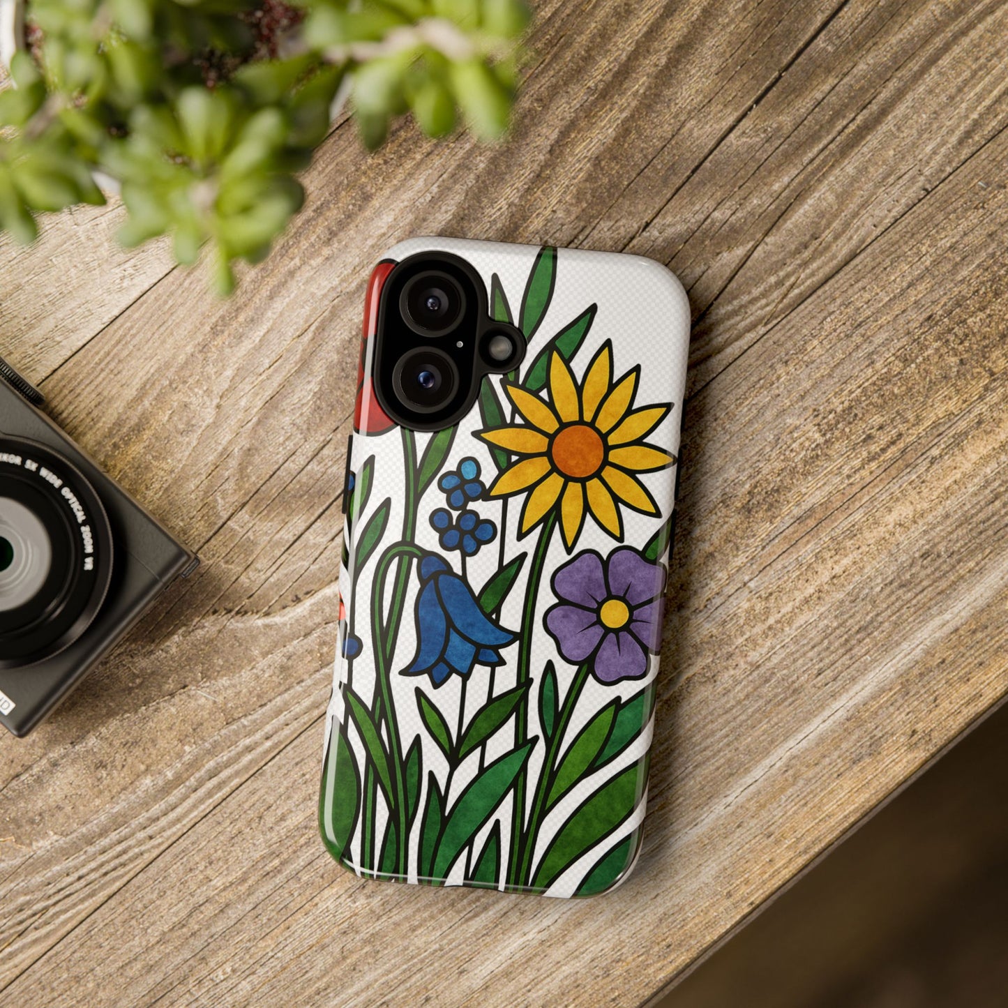 Floral Phone Case, Vibrant Flower Design, Tough Protection, Gift for Nature Lovers, Spring Decor
