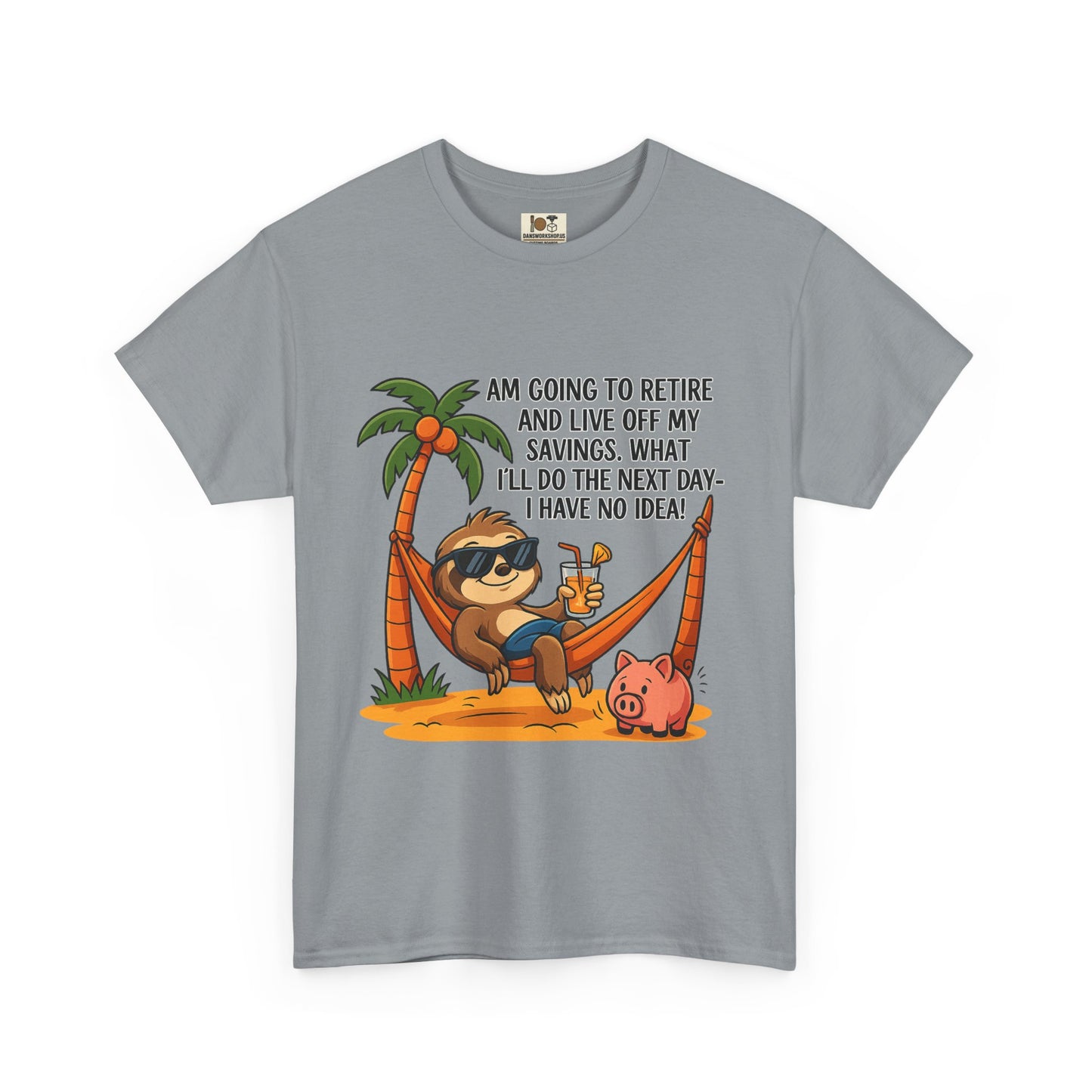 Funny Retirement Sloth Tee, Unisex Tee, Humorous Gift for Retirees, Casual Wear, Quirky Shirt for Relaxation