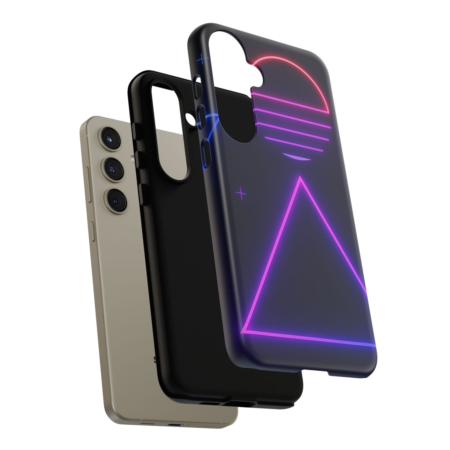 Retro Neon Phone Case, Tough Cases for iPhone, 80s Aesthetic Phone Cover, Abstract Neon Design, Gift for Tech Lovers