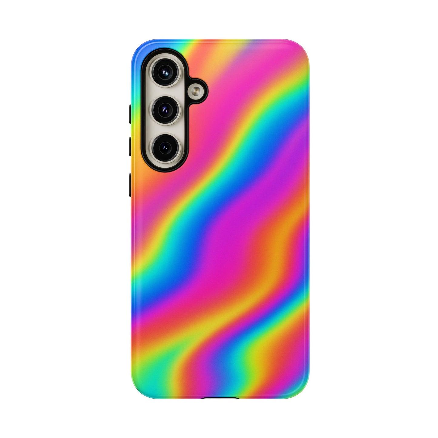 Rainbow Wavy Phone Case - Colorful Tough Cases for Stylish Protection, LGBTQ+ Pride Gift, Trendy Phone Accessory, Birthday, Holiday Present