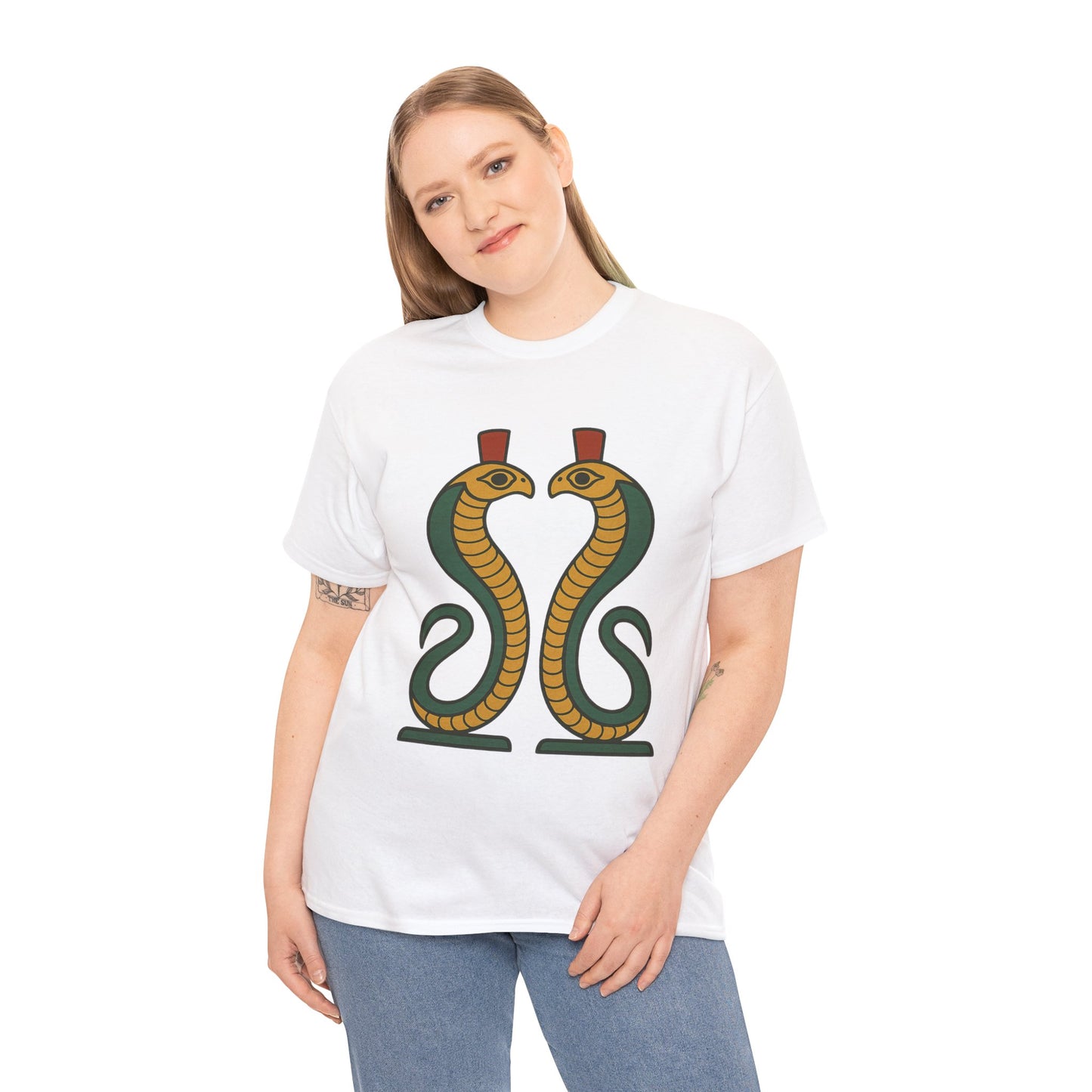 Cobra Graphic Tee - Unisex Heavy Cotton T-Shirt, Vintage Snake T-Shirt, Cool Graphic Tee, Animal Lover Gift, Summer Casual Wear, Egyptian