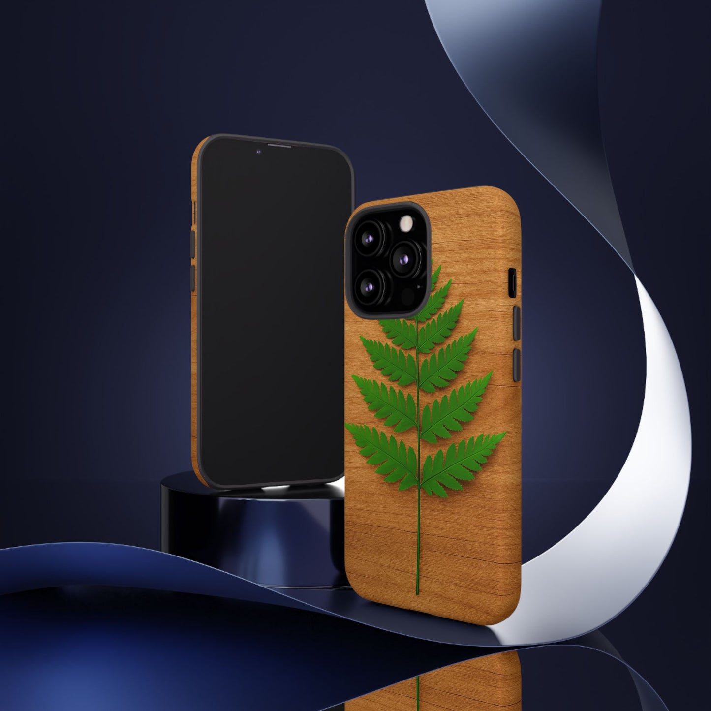 Wooden Fern Phone Case - Eco-Friendly Tough Cases for Nature Lovers, Unique Gift, Customizable Design, Nature-Themed Accessories