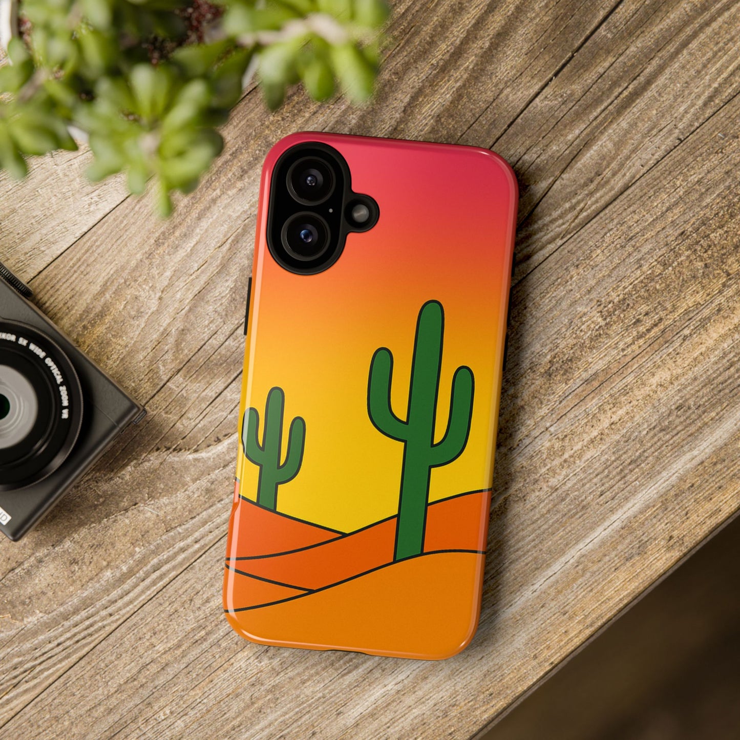 Desert Vibes Phone Case, Tough Cases, Cactus Design, Colorful Phone Cover, Summer Aesthetic, Unique Gift Idea