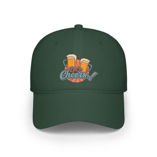 Cheers! Low Profile Baseball Cap, Casual Hat, Gift for Beer Lovers, Summer Accessory, Party Wear, Unisex Cap
