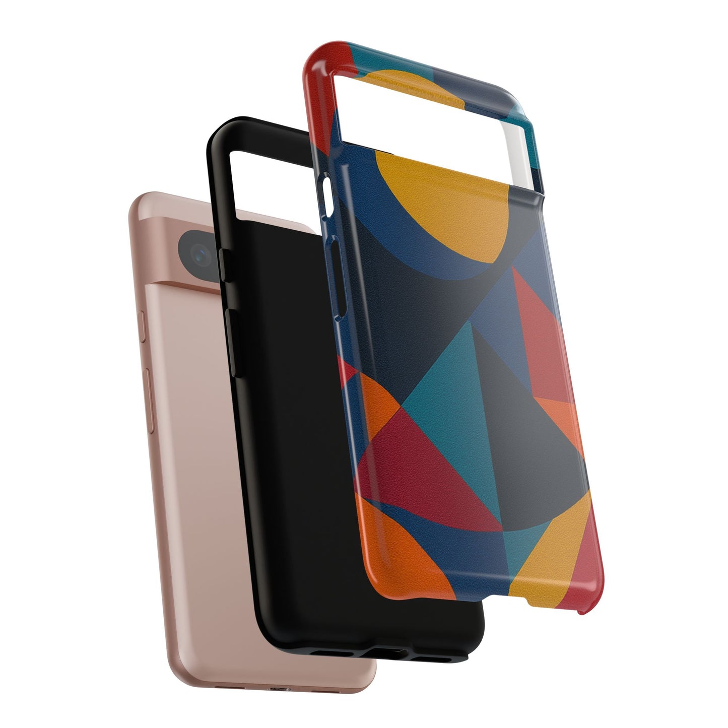 Vibrant Phone Case, Colorful Phone Cover, Geometric Design, Artistic Gift, Trendy Accessory, Vibrant Colors, Unique Design