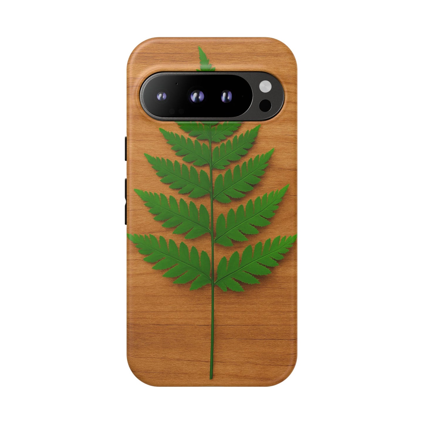 Wooden Fern Phone Case - Eco-Friendly Tough Cases for Nature Lovers, Unique Gift, Customizable Design, Nature-Themed Accessories
