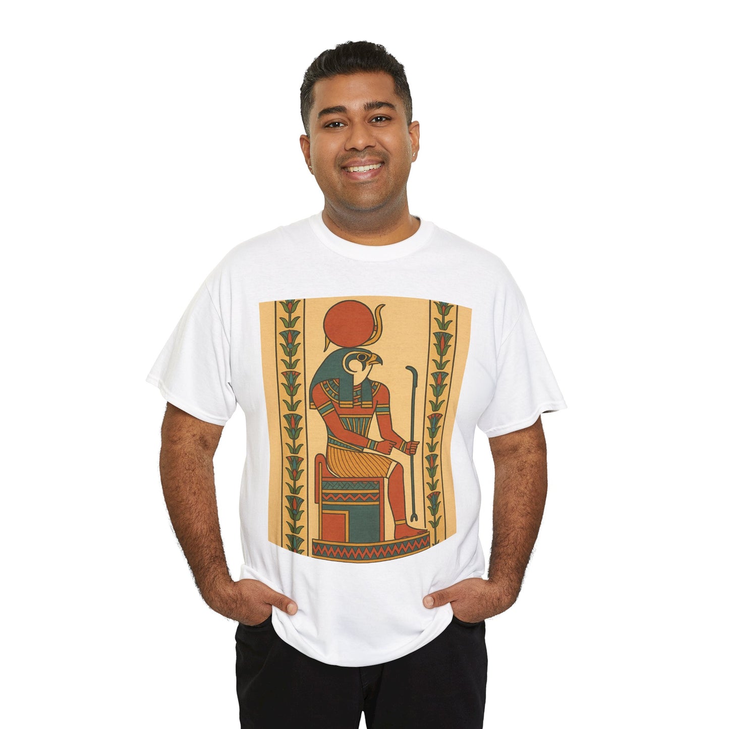 Egyptian Art Unisex Heavy Cotton Tee, Vintage Graphic Shirt, Gift for Art Lovers, Creative Daily Wear, Unique Museum Style
