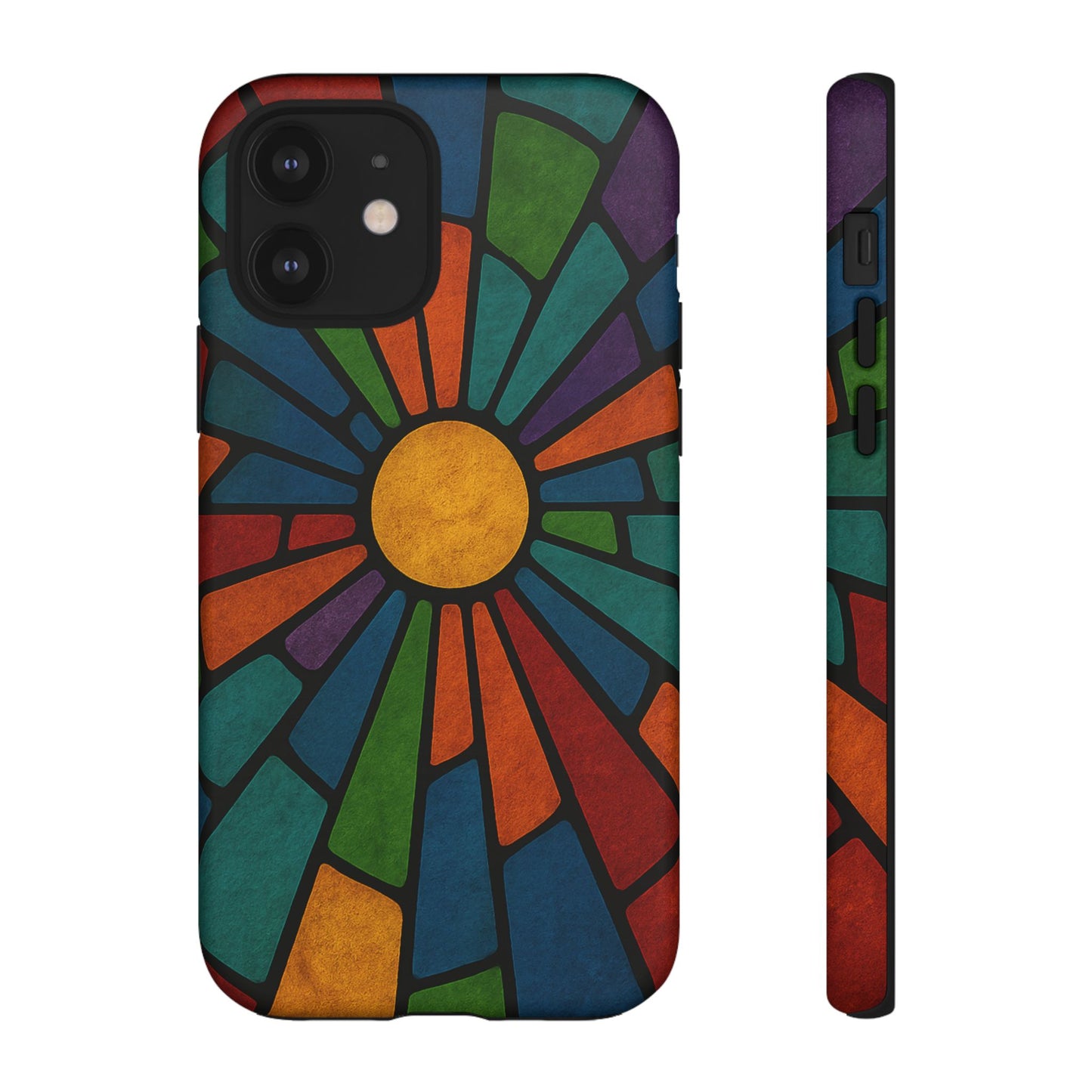 Colorful Stained Glass Phone Case, Tough Cases, Artistic Phone Cover, Vibrant Mobile Accessory, Unique Gift for Art Lovers