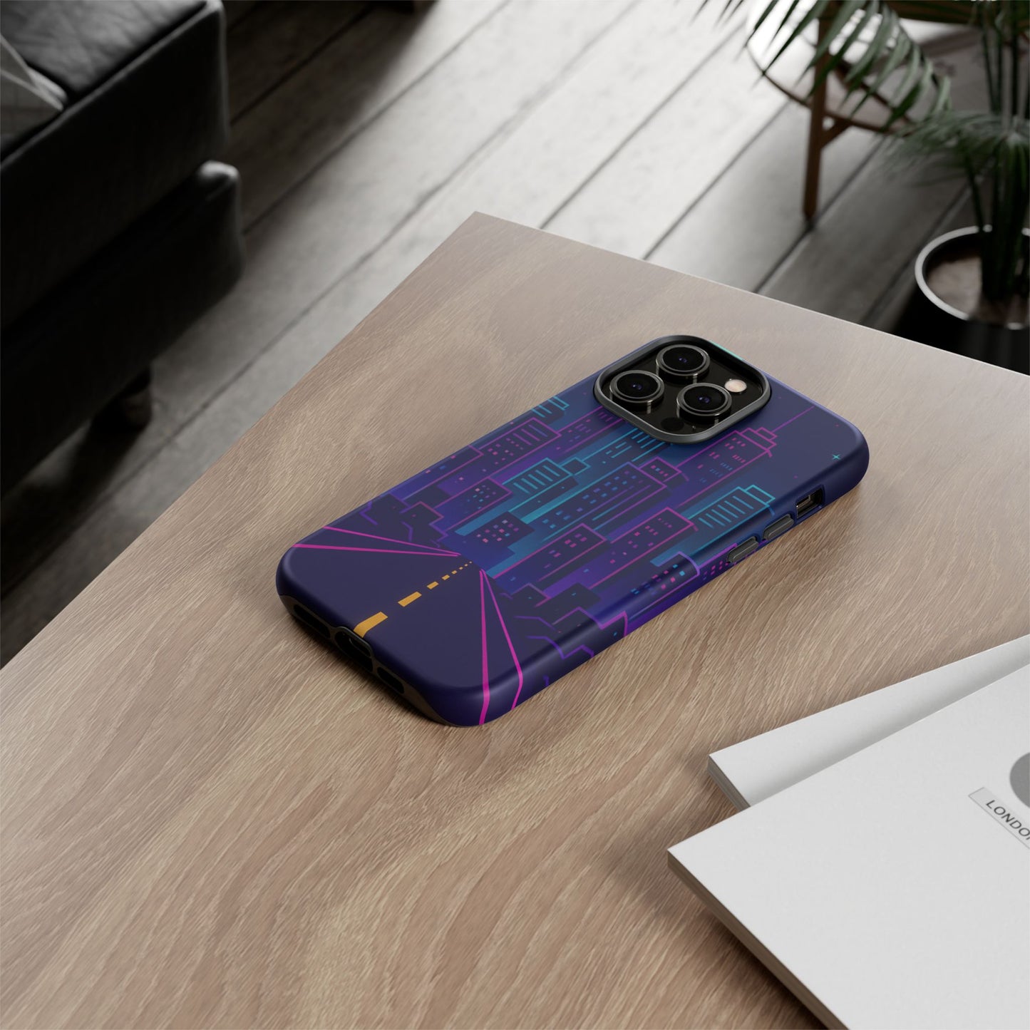 Cityscape Phone Case, Tough Cases, Urban Style, Nighttime Vibe, Phone Cover, Gift for City Lovers, Modern Design