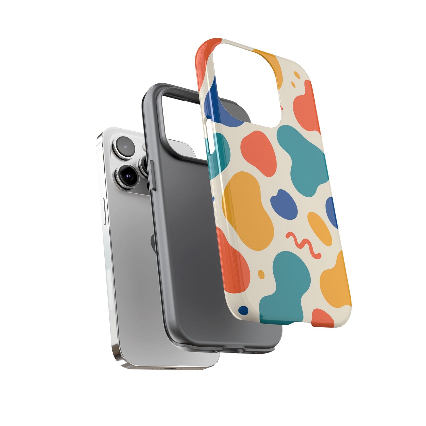 Colorful Phone Case with Abstract Design, Stylish Phone Cover, Trendy Tech Accessory for Her, Unique Gift Idea, Fun Patterned Case