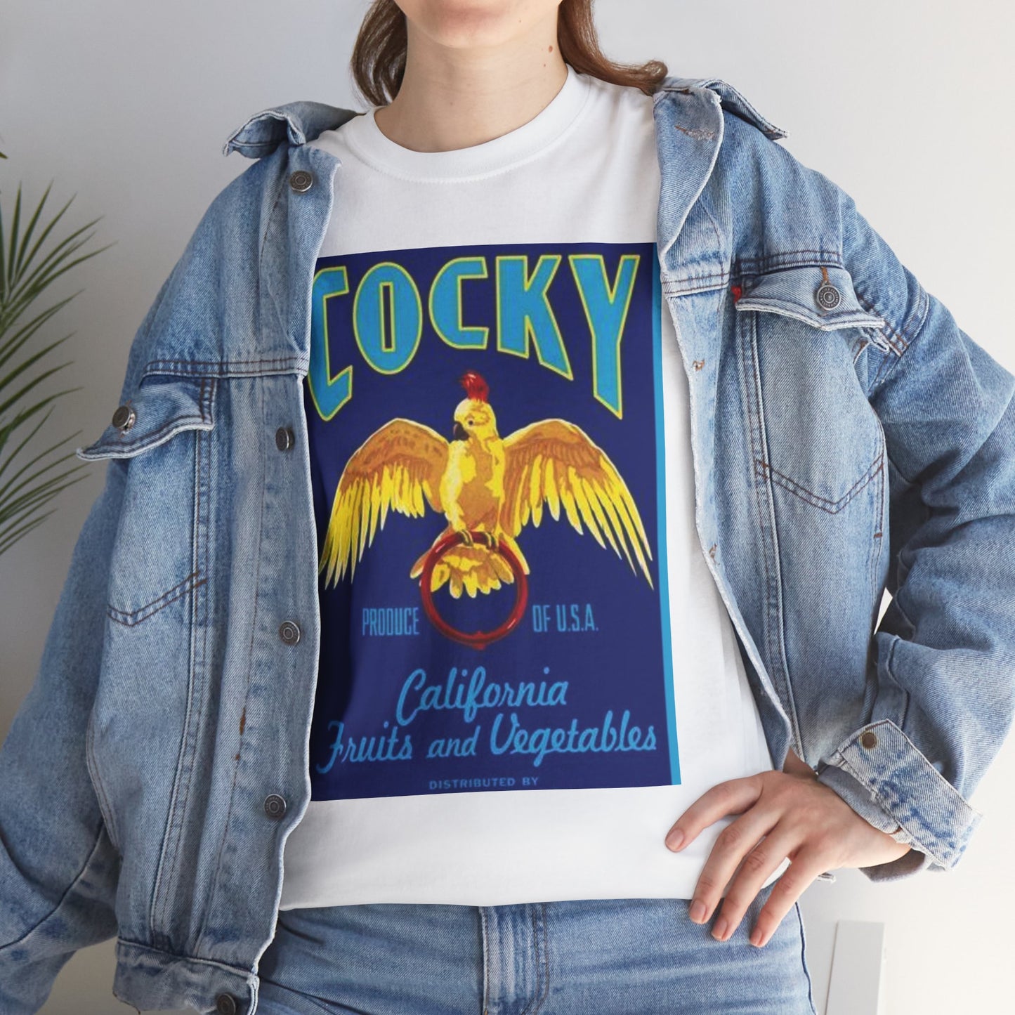 Vintage-Inspired Cocky Tee, Retro Graphic Tee, Casual Unisex Shirt, Gift for Bird Lovers, Summer Style Top, Nostalgic Clothes