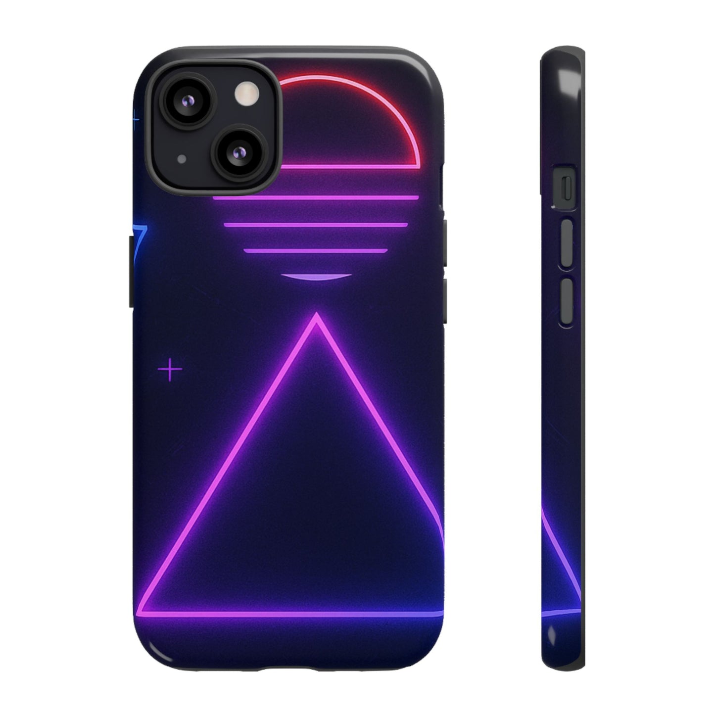 Retro Neon Phone Case, Tough Cases for iPhone, 80s Aesthetic Phone Cover, Abstract Neon Design, Gift for Tech Lovers