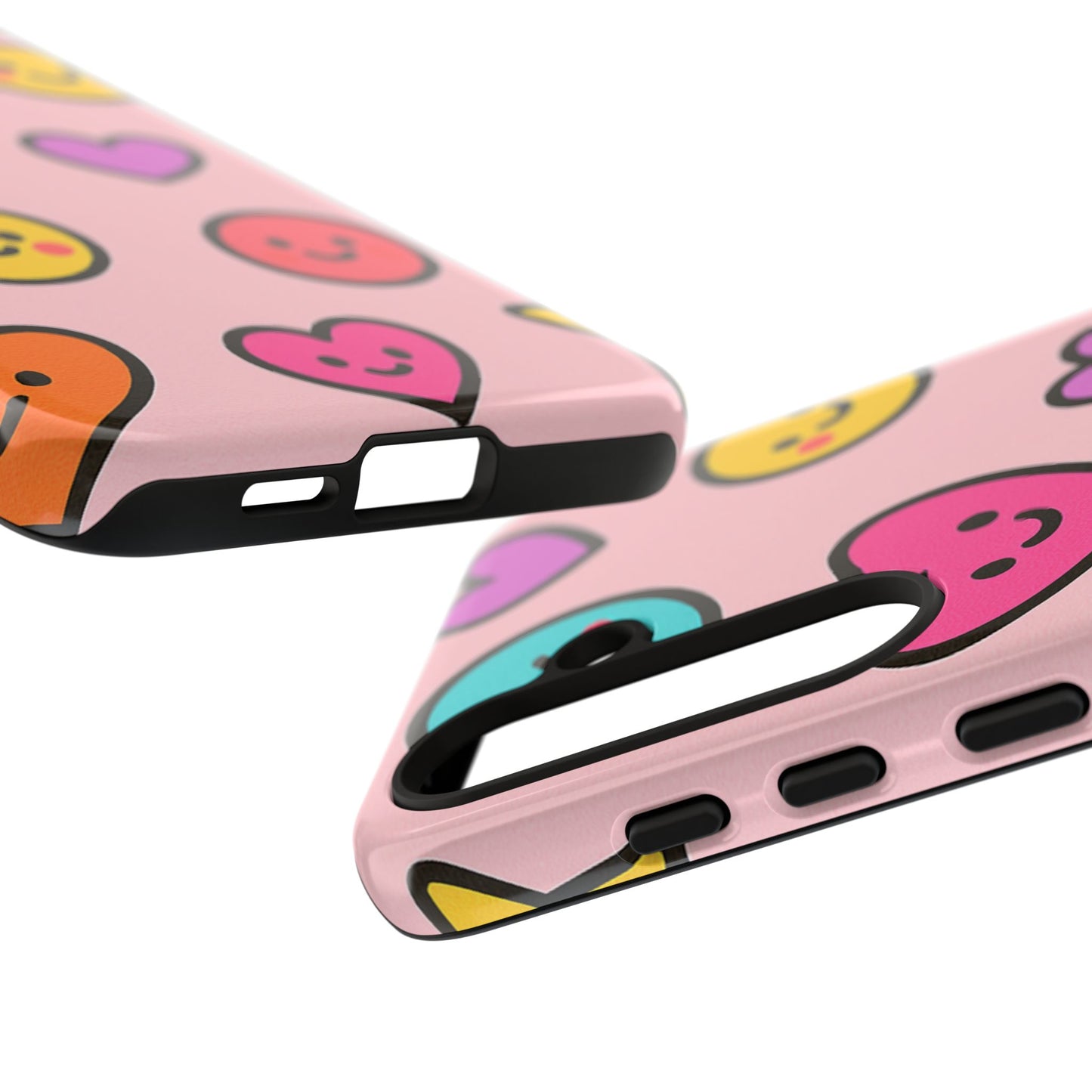Cute Phone Case with Smiley Faces and Hearts, Fun Gift for Kids and Teens, Cellphone Protector, Birthday Present, Cute Accessories